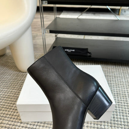 ANKLE BOOTS 45 MM IN BLACK CALFSKIN