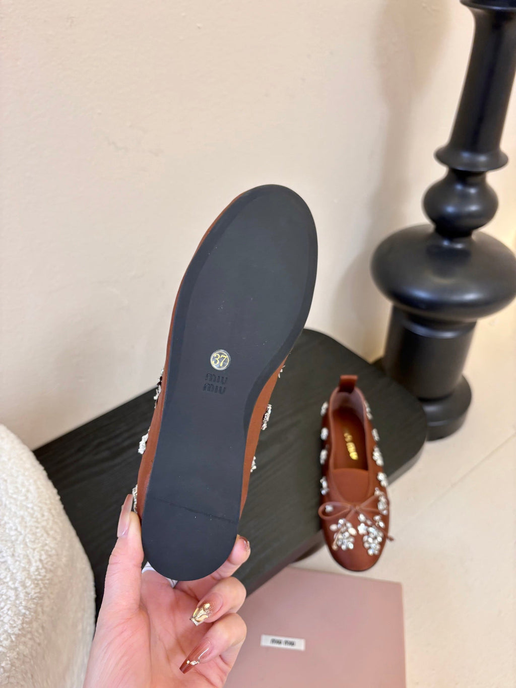 MIUMIU 25S MARY JANE SHOES IN DARK BROWN SATIN