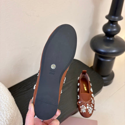 MIUMIU 25S MARY JANE SHOES IN DARK BROWN SATIN