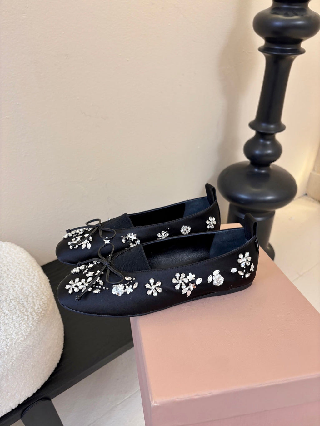 MIUMIU 25S MARY JANE SHOES IN NAVY BLUE SATIN