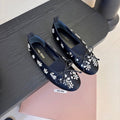 MIUMIU 25S MARY JANE SHOES IN NAVY BLUE SATIN