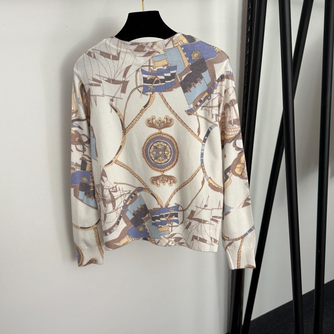 HERMES 25S LONG-SLEEVE KNIT SWEATER 274