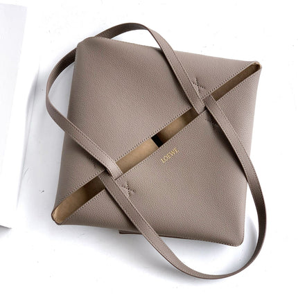 LOEWE 25S PUZZLE FOLD BAG 31 IN TAUPE NAPPA COWHIDE LEATHER