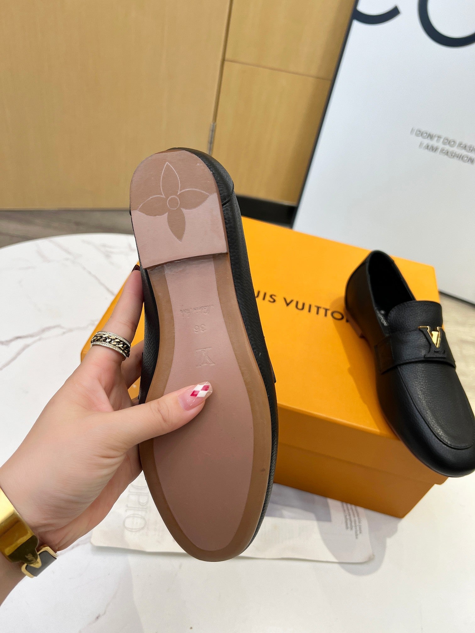 LV 26S MARE FLEX LOAFERS IN BLACK GRAINED CALFSKIN