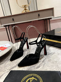 POINTED TOE HIGH HEELS 100MM IN BLACK SUEDE