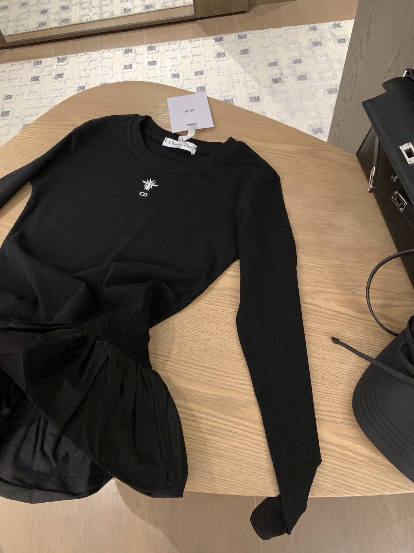 DIOR 25S LONG-SLEEVE PEPLUM T-SHIRT STYLE 186