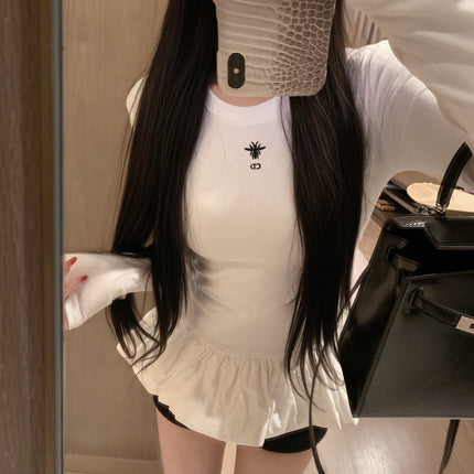 DIOR 25S LONG-SLEEVE PEPLUM T-SHIRT STYLE 185