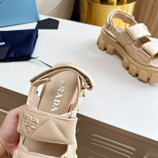 PRA MONOLITH NAPPA SANDALS BEIGE LAMBSKIN