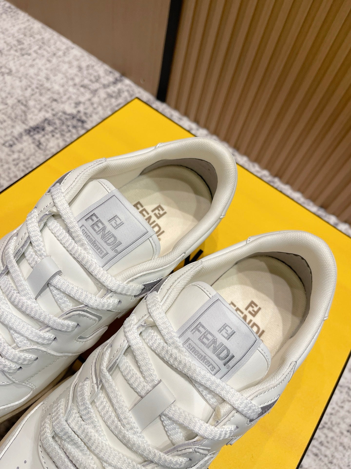 FENDI 25S MATCH SNEAKERS IN CREAM WHITE CALFSKIN STYLE 13
