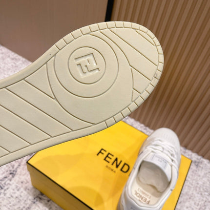 FENDI 25S MATCH SNEAKERS IN CREAM WHITE CALFSKIN STYLE 13