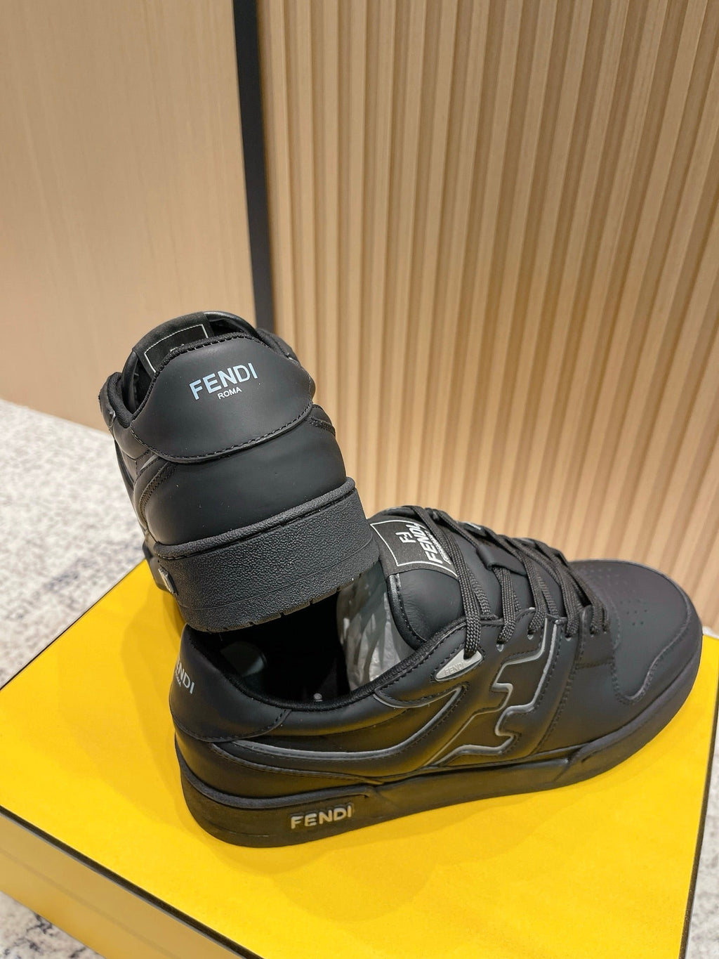 FENDI 25S MATCH SNEAKERS IN BLACK CALFSKIN STYLE 12