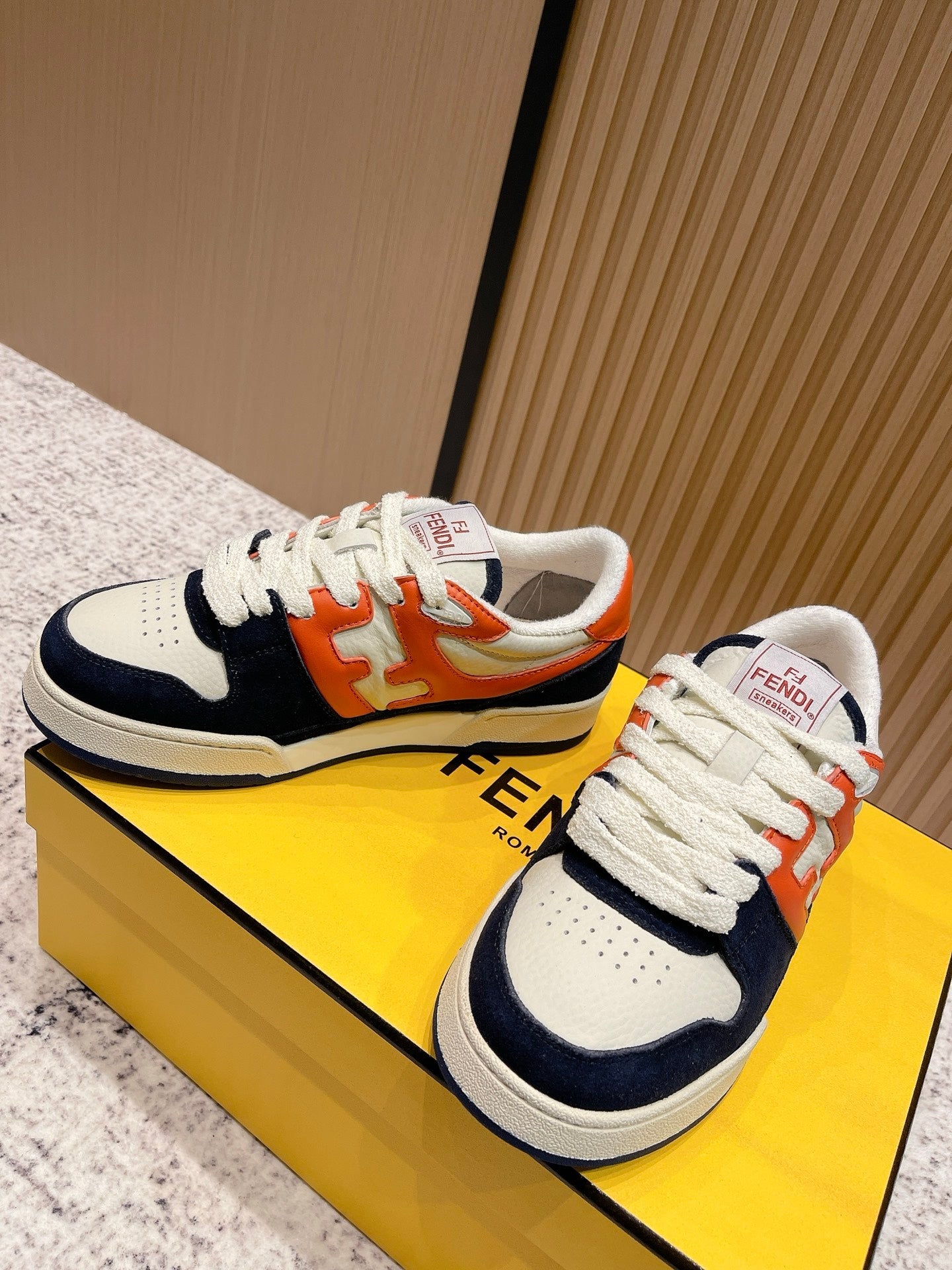FENDI 25S MATCH SNEAKERS IN MULTICOLOR CALFSKIN AND SUEDE STYLE 9