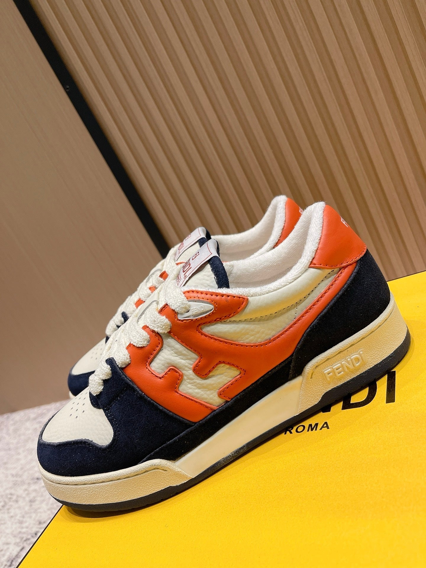 FENDI 25S MATCH SNEAKERS IN MULTICOLOR CALFSKIN AND SUEDE STYLE 9