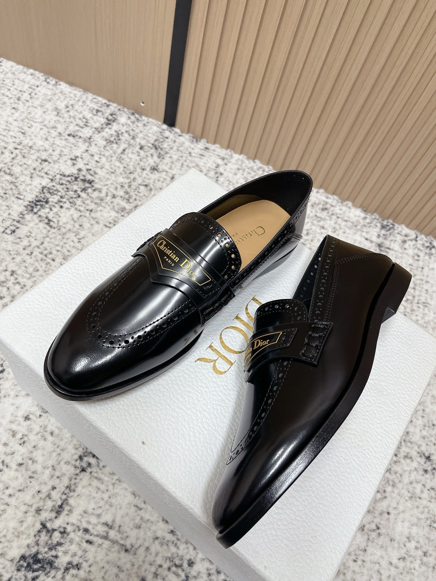 DIOR 25S BOY LOAFERS IN BLACK CALFSKIN