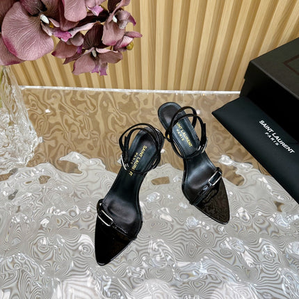 KITTY SANDALS 70 IN BLACK SHINY LEATHER