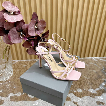 WHITNEY 10 CM SANDAL IN LIGHT PINK CALFSKIN
