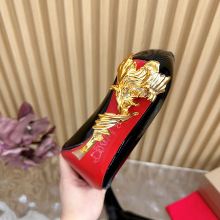 BELLAROSE KATE PUMPS 110MM IN BLACK PATENT CALFSKIN