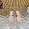 BURBERRY 26S BUCKLE MULES IN LIGHT PINK SUEDE