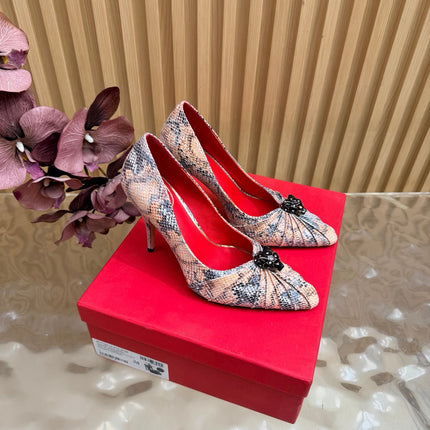 VALENTINO 26S HIGH-HEEL 100 MM IN MULTICOLOR SNAKESKIN 