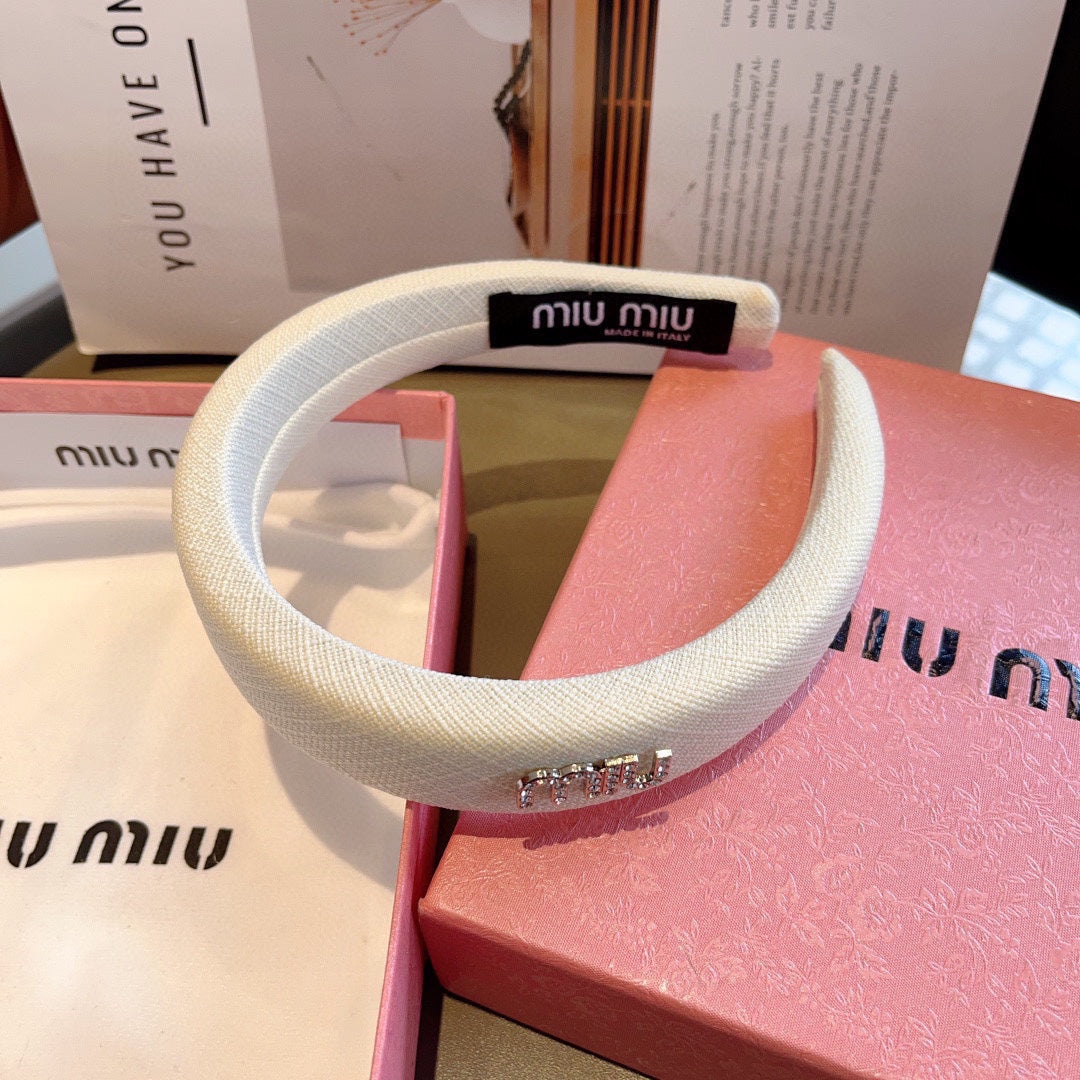 THICK HAIR BAND IN WHITE RAW FABRIC 423576