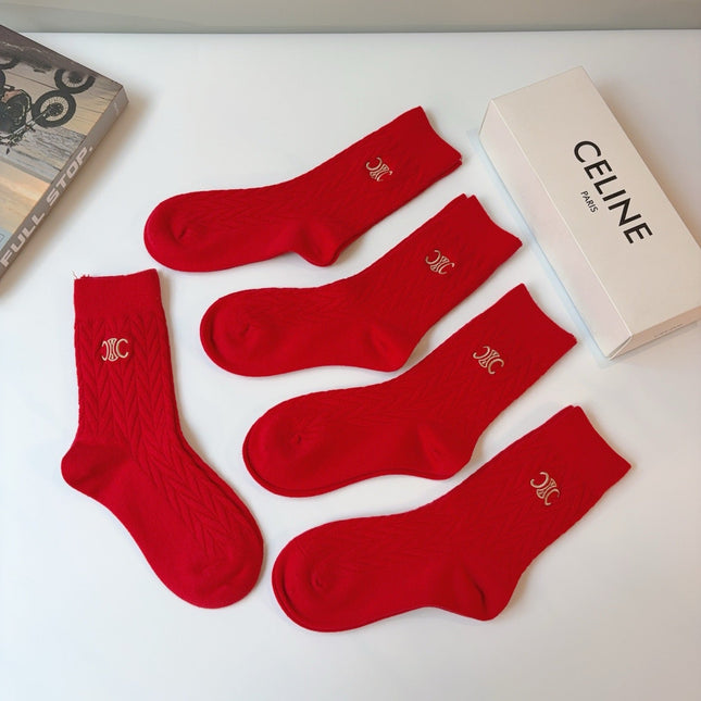CELINE 26S CREW SOCKS 157932 (1 BOX)