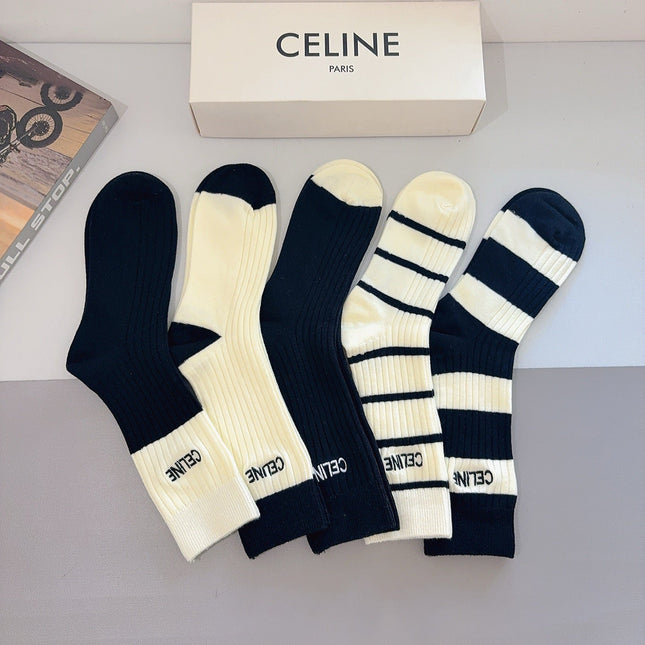 CELINE 26S CREW SOCKS 405347 (1 BOX)