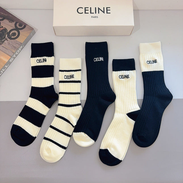 CELINE 26S CREW SOCKS 405347 (1 BOX)