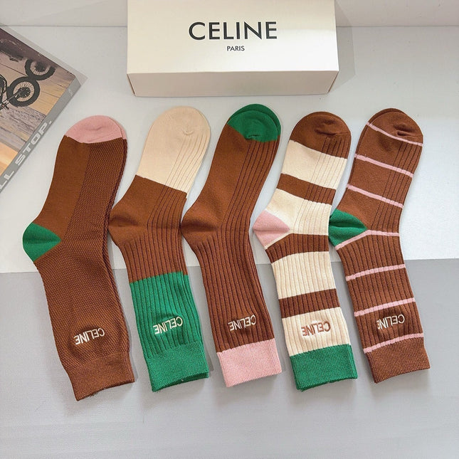 CELINE 26S CREW SOCKS 407130 (1 BOX)