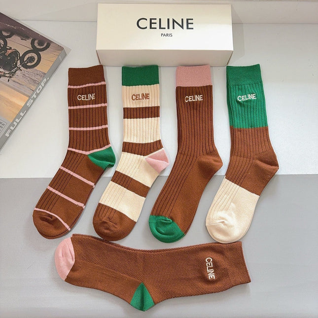 CELINE 26S CREW SOCKS 407130 (1 BOX)