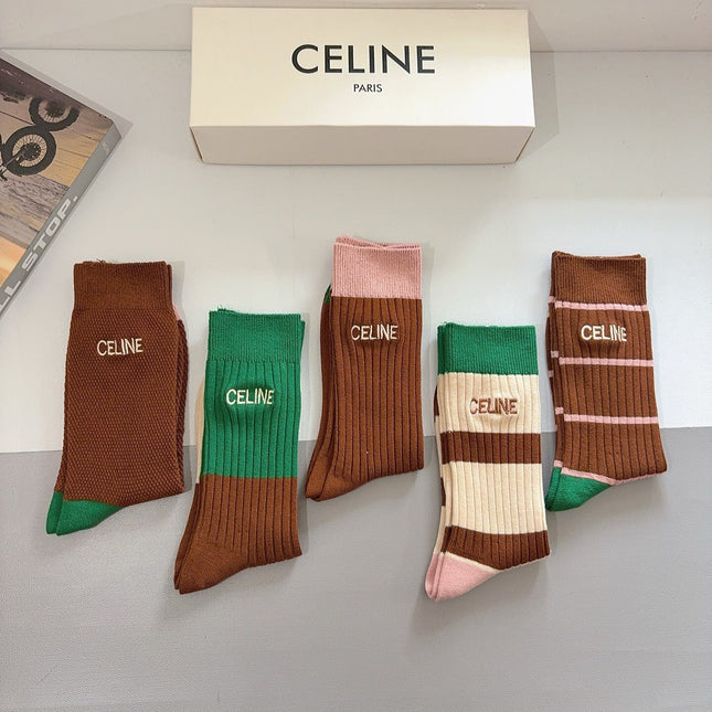 CELINE 26S CREW SOCKS 407130 (1 BOX)