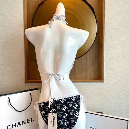 BIKINI SWIMSUIT IN BLACK AND WHITE AND PRINTED 627825