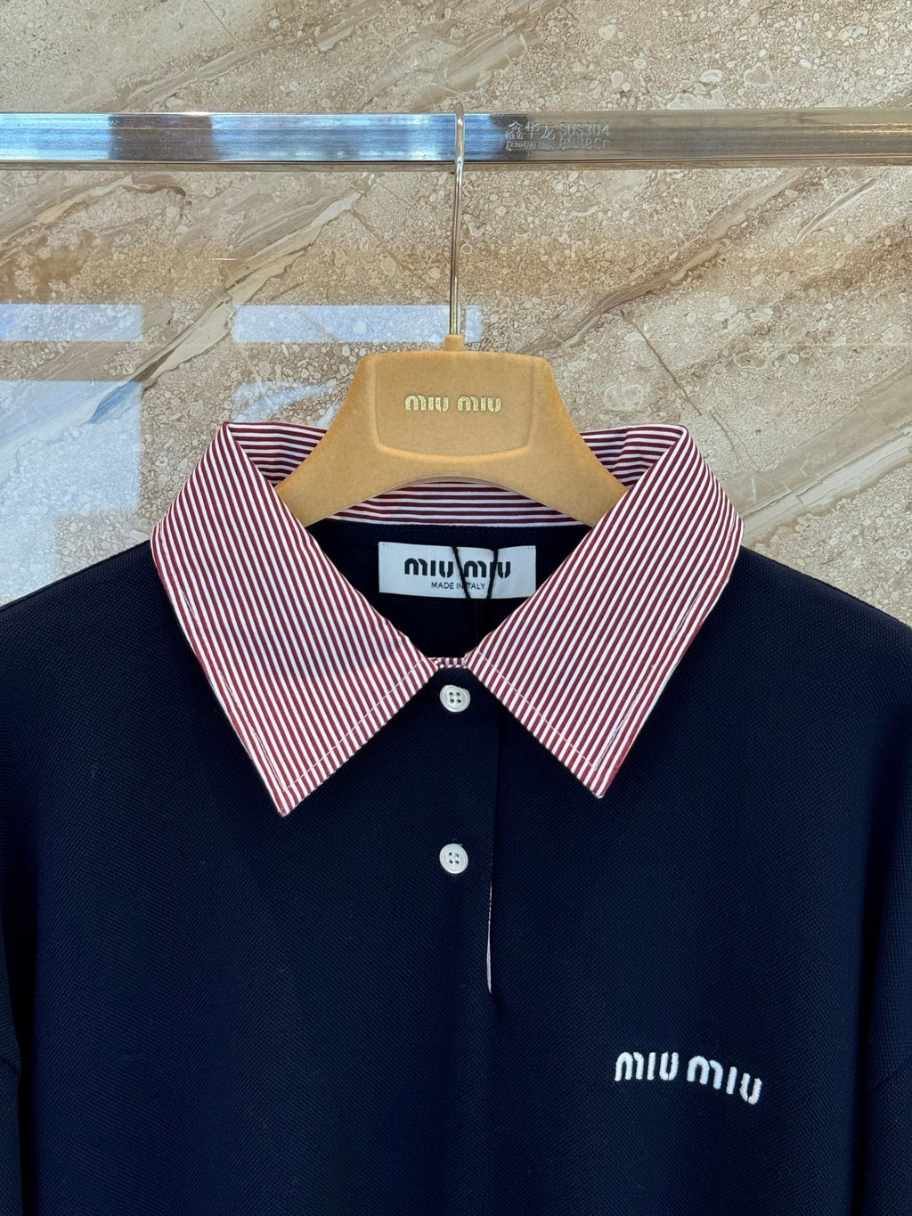 MIUMIU 26S LONG SLEEVE POLO SHIRT 876