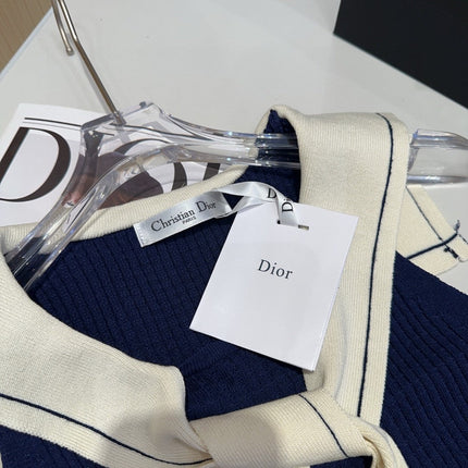STRIPED TANK TOP 612059 IN NAVY BLUE AND WHITE COTTON RIBBED