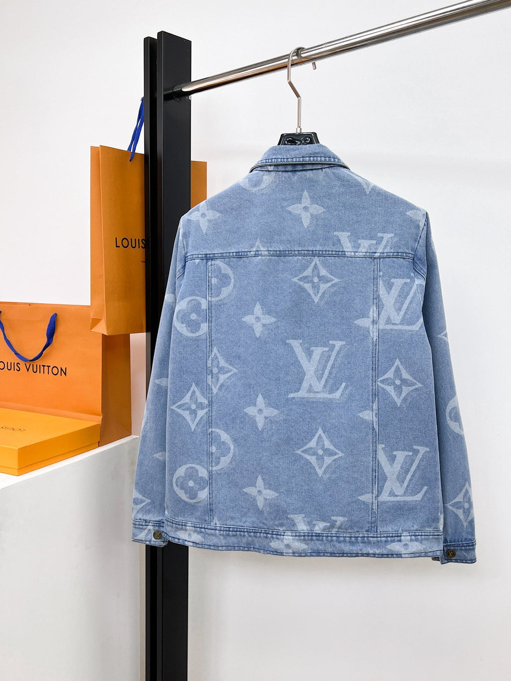 LV ICE BLUE MONOGRAM DENIM JACKET 239523