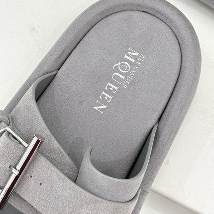 HYBRID SLIDE TWO STRAPS IN GREY SUEDE