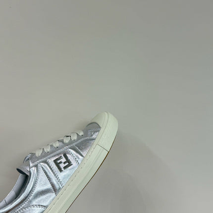 FF TRAINER SNEAKER IN SILVER MIX WHITE CALFSKIN
