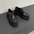 PLATFORM PATCHWWORK MARY JANE IN BLACK CALFSKIN