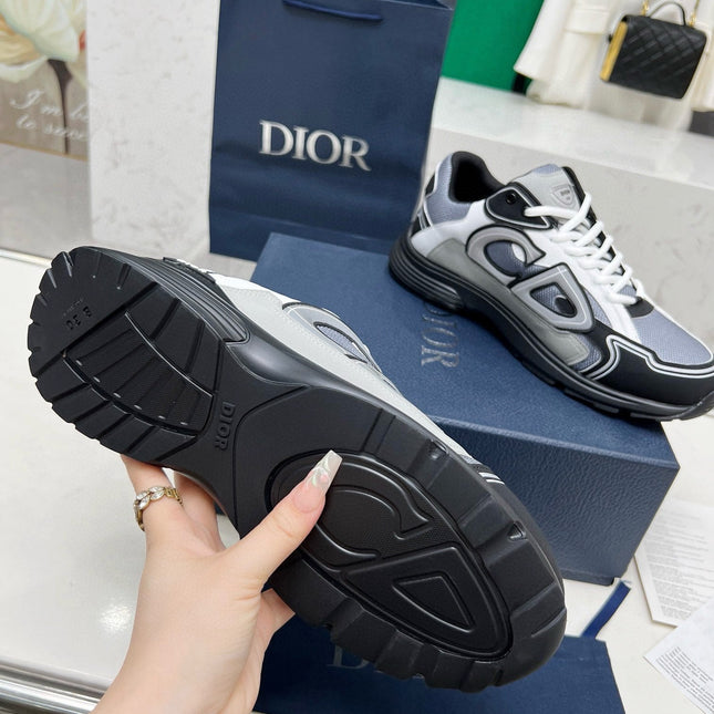 CD B30 SNEAKER BLACK AND GRAY MESH FABRIC