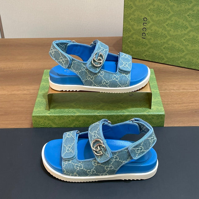 GG  SANDAL WITH DOUBLE G SKY CARO LAMBSKIN