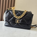 CHANEL 26S FLAP BAG 32 IN BLACK LAMBSKIN