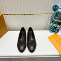 LV 26S BALLET FLATS IN DARK BROWN MONOGRAM CANVAS WITH BOW