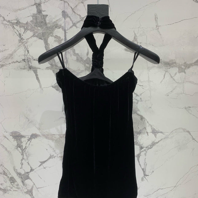 YSL 25S VELVET HALTER TOP STYLE 129