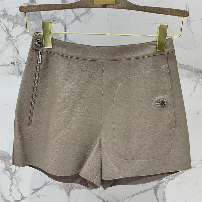 HERMES 25S LEATHER JACKET WITH LEATHER SHORTS 528568