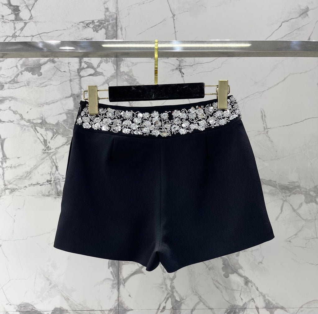 CHANEL 26S BEADED BODYCON SHORTS STYLE 1113