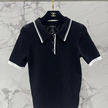 CHANEL 26S SHORT-SLEEVE KNIT POLO STYLE 1176