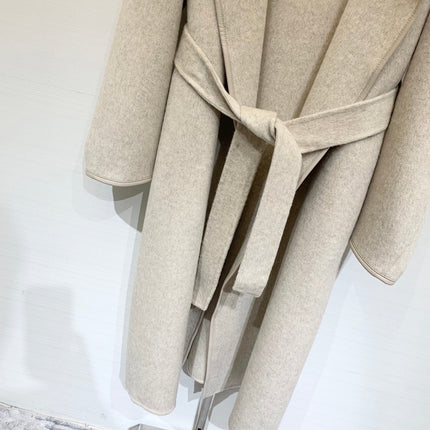 HERMES 25S KNIT HOODED COAT WITH SHEARLING TRIM 216