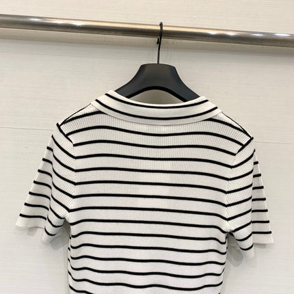 CELINE 26S STRIPED SHORT-SLEEVE POLO SHIRT 488