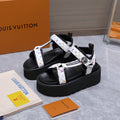 LV 26S CHAMELEON PLATFORM SANDALS 60MM IN WHITE MONOGRAM CALFSKIN AND EVA