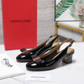 LV 26S SLINGBACK PUMPS 55MM IN BLACK PATENT CALFSKIN WITH BOW