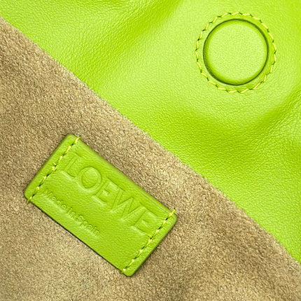 LOE 23 MINI FLAMENCO PURSE BAG IN GREEN CHARTREUSE NAPPA LAMBSKIN